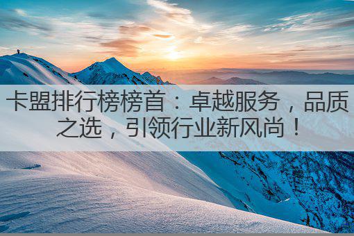 卡盟排行榜榜首：卓越服务，品质之选，引领行业新风尚！